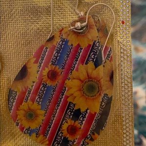 New Teardrop Leather Dangle Earrings